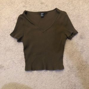 Like new SHEIN size medium ribbed crop top olive